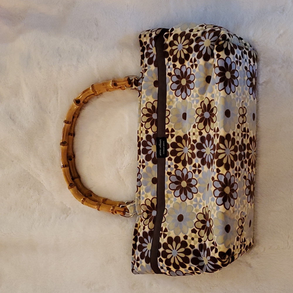 EUC Artisan purse 👛 with bamboo handles by Anna William